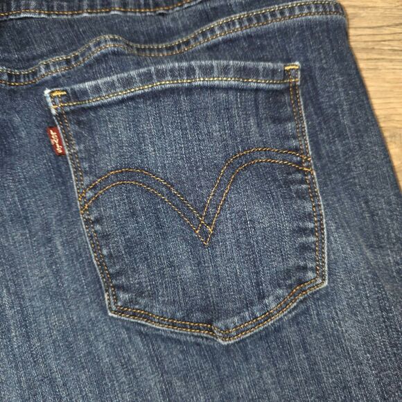 Women's Levi's 505 Straight Leg Jeans Size 16 Blue Denim Mid-Rise Stretch - Picture 9 of 10